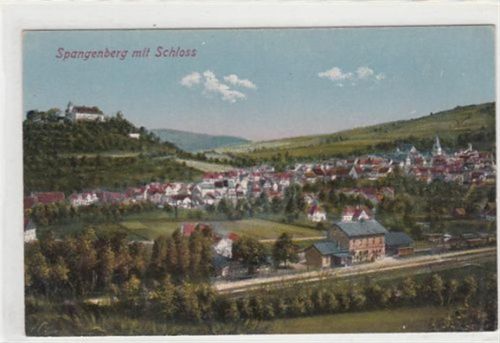 Spangenberg Spangenberg. Bahnhof und Schloss ungelaufen Gute Erhaltung.