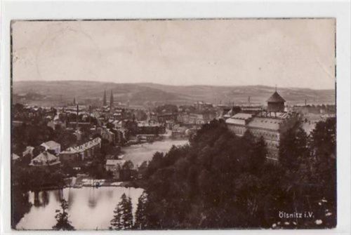 Oelsnitz Oelsnitz gelaufen von 1926. Leicht fleckig, leicht bügig, sonst gut erhalten