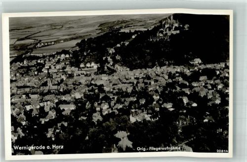 Wernigerode 1938 Fliegeraufnahme des Ortes mit Schloss Wernigerode