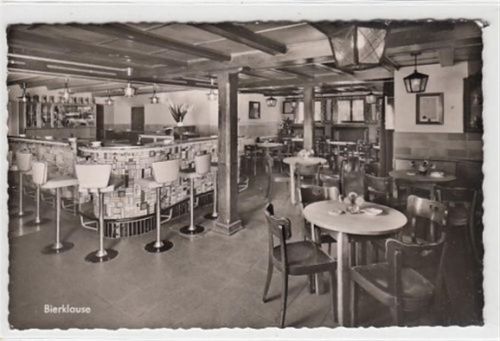 Winterberg. Bierklause im Hotel Hessenhof gelaufen, 1964. Leichter Schrift- und Stempeldurchdruck, sonst gut erhalten