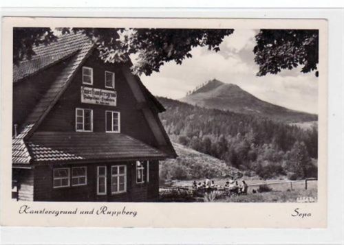 Waldhotel Kanzlersgrund und Ruppberg, Post Oberschönau gelaufen, Marke entfernt. Leichter Stempeldurchdruck, kleine Knicke, sonst gut erhalten.