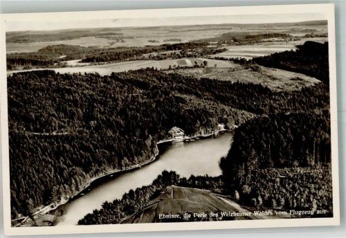 Ebnisee Fliegeraufnahme des Stausees im Welzheimer Wald