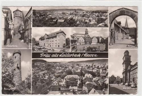 Lauterbach Stadtkirche, eine Burgtor Burgschloss Ankerturm Hainigturm ungelaufen Gute Erhaltung.