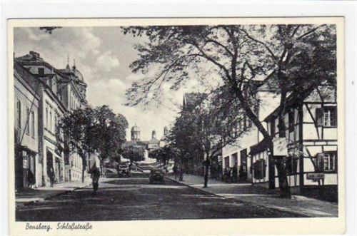 Bensberg mit Schloßstraße. Beschrieben und frankiert, jedoch nicht gestempelt. Gute Erhaltung.