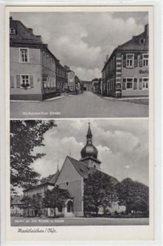 Marktleuthen. Kirchenlamitzer Straße Motiv an der Kirche mit Markt. Ungelaufen. Sehr gute Erhaltung.