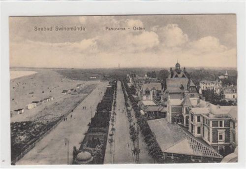 Swinemünde Seebad Swinemünde / Swinoujscie. Panorama - Osten ungelaufen Gute Erhaltung.