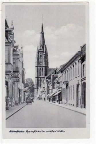 Kevelaer mit Hauptstraße und Kirche. ungelaufen 1940 beschrieben und mit Buntstift durchgestrichen. Leichter Schriftdurchdruck, sonst gut erhalten