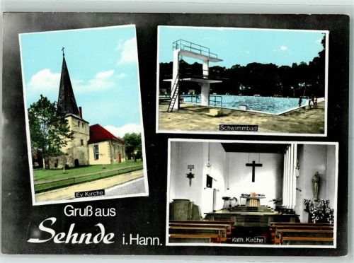 31319 W3163 Sehnde - Ev. Kirche Schwimmbad Kath. Kirche