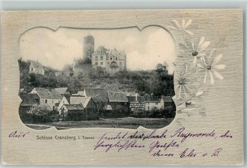 61250 W6390 Kransberg , Taunus 1903 - Schloss Cransberg Gasthaus Walter Blumen Fachwerk