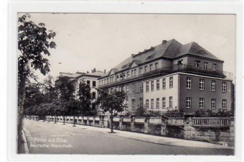 Pirna Pirna mit Deutscher Oberschule gelaufen von 1932. Gute Erhaltung.