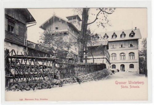 Grosser Winterberg mit Gasthaus und Aussichtsturm. ungelaufen um 1900 Top Erhaltung.