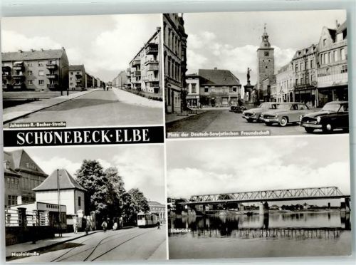 Schönebeck Elbbrücke Nicolaistraße Platz der Deutsch Sowjetischen Freundschaft