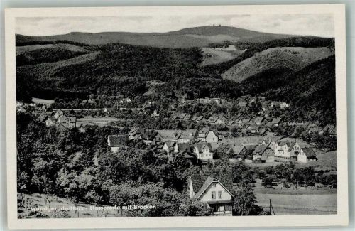 Hasserode Panorama des Ortes mit Brocken