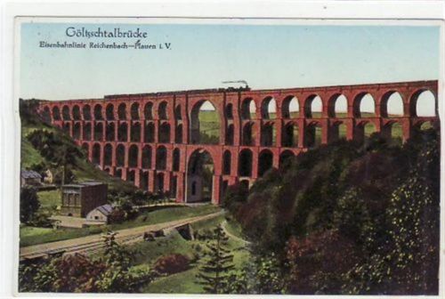 Netzschkau Göltzschtalbrücke gelaufen von 1934. Gute Erhaltung.