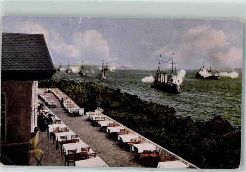 Kiel 1913 Hotel Bellevue Inh. Zerbe Schiffe