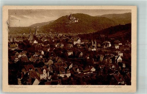 Wernigerode 1926 Panorama des Ortes mit Schloss Wernigerode