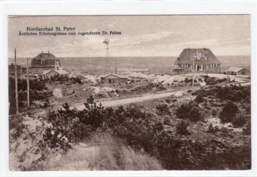 St. Peter-Ording St. Peter - Ording, ärztliches Erholungshaus u. Jugendheim Dr. Felten gelaufen, 1926 kleiner Knick unten links, sonst gut erhalten