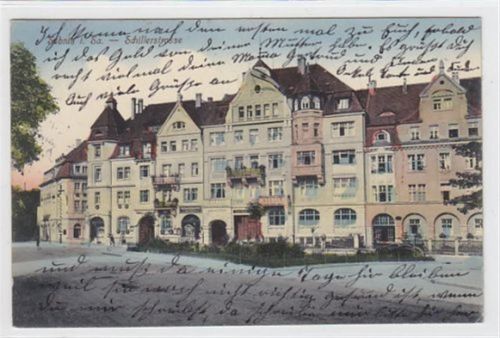 Sebnitz Schillerstrasse in Sebnitz in Sachsen gelaufen 1914. Gute Erhaltung.