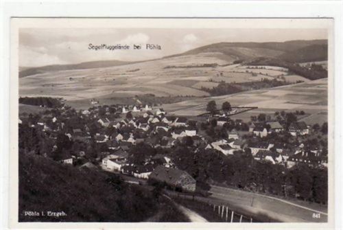 Pöhla mit Gesamtansicht gelaufen von 1935. Gute Erhaltung.