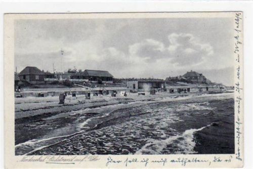 Südstrand auf Föhr mit Strandpartie gelaufen, 1927. Gute Erhaltung.