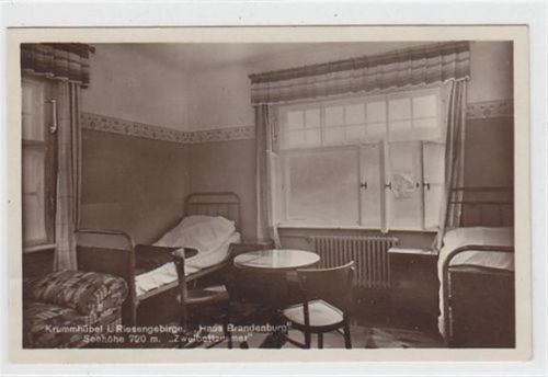 Krummhübel Krummhübel - Karpacz / Kreis Hirschberg - Jelenia Góra im Riesengebirge. ein Zweibettzimmer vom Haus Brandenburg gelaufen 1931. Gute Erhaltung.