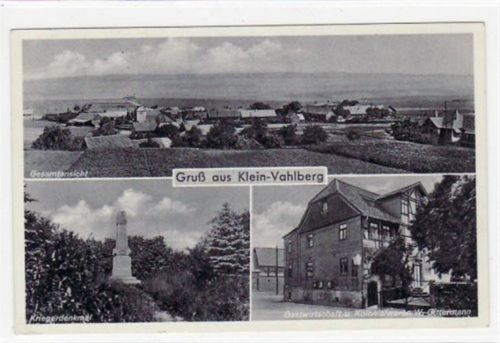 Klein - Vahlberg mit Gastwirtschaft u. Kolonialwaren Gittermann. Feldpost, Bahnpoststempel von ca. 1940, Zug Nr. 601 kleiner Knick unten rechts, sonst gut erhalten