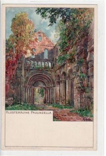 Paulinzella Paulinzella, Künstlerkarte mit Klosterruine. ungelaufen um 1900 Gute Erhaltung.