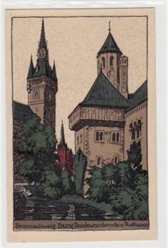 Braunschweig Braunschweig, Steindruck. Burg Dankwarderode Rathaus ungelaufen Leicht fleckig, sonst gut erhalten