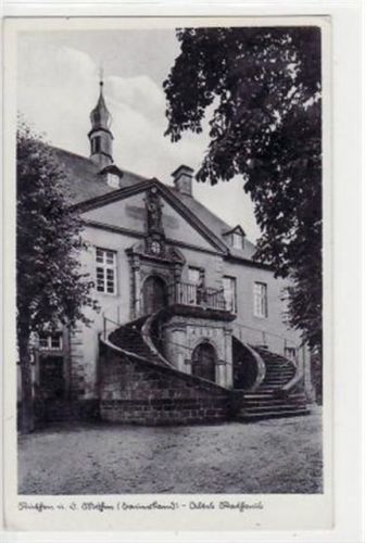 Rüthen mit altem Rathaus gelaufen, mit Marke und Stempel von 1937. Gute Erhaltung.