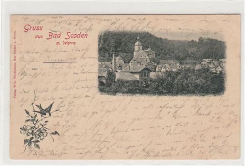 Bad Sooden an der Werra. Kirche und Umgebung ungelaufen 1902. Gute Erhaltung.