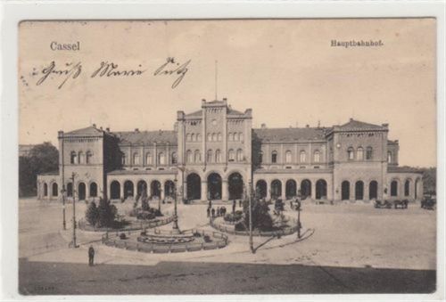 Kassel Kassel. ein Motiv am Hauptbahnhof gelaufen, 1909. Leichte Stempelspuren, sonst gut erhalten