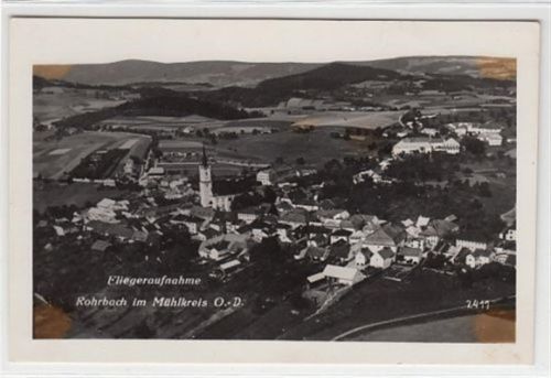 Rohrbach im Mühlkreis. Fliegeraufnahme ungelaufen Leicht fleckig, sonst gut erhalten
