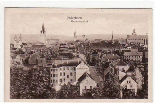Paderborn Paderborn mit Gesamtansicht. Karte beschrieben kleiner Knick oben rechts, kleiner Riß am Rand oben, kleine Beschädigungen rechter Rand, sonst gut erhalten