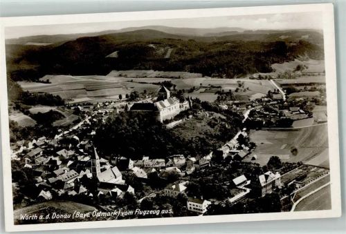 93086 W8404 Wörth a d Donau - Schloß Wörth Fliegeraufnahme