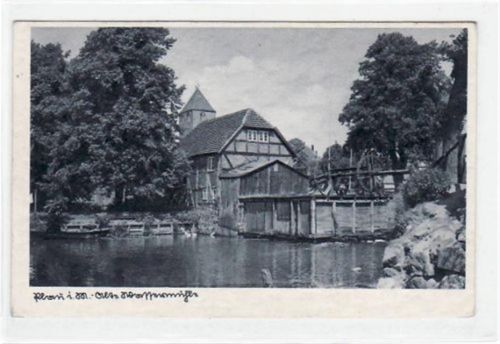 Plau Plau i. Meckl. mit Wassermühle an der Elde gelaufen von 1941. Gute Erhaltung.