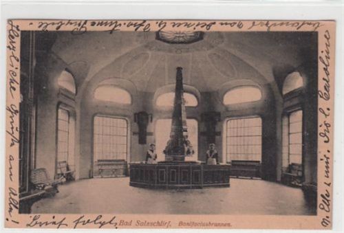 Bad Salzschlirf Bad Salzschlirf. ein Blick auf den Bonifaziusbrunnen gelaufen, 1914. Leicht bügig, sonst gut erhalten