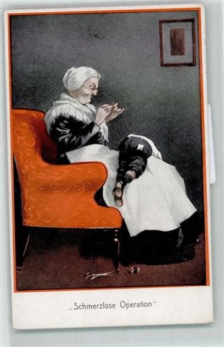 Großmutter Humor Schere AK Nähen 1913