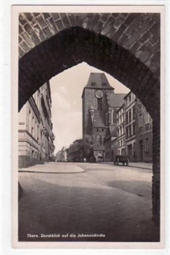 Thorn Thorn / Torun mit Durchblick auf die Johanniskirche ungelaufen Leichter Bug unten links, leicht stockfleckig, sonst gut erhalten