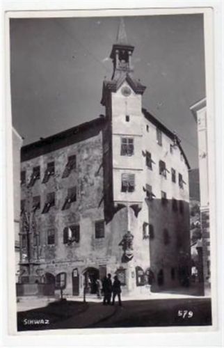 Schwaz mit Metallwarenhandlung gelaufen und Bahnpoststempel von 1942 kleiner Knick unten rechts, sonst gut erhalten
