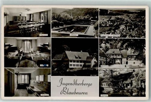 89143 W7902 Blaubeuren - Jugendherberge Schwimmbad Klosterhof Blautopf Waschraum Schlafraum Tagesraum