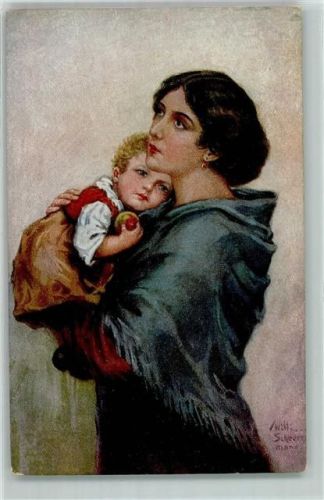 Mutter und Kind Vaterlos AK