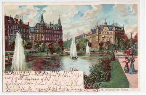 Köln Stadt Köln, Lithographie mit Deutscher Ring. Karte beschrieben Gute Erhaltung.