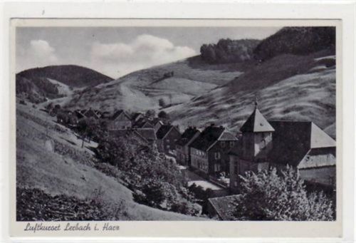 Lerbach im Harz. Gesamtansicht gelaufen, ca. 1937. Leichter Schrift- und Stempeldurchdruck, sonst gut erhalten