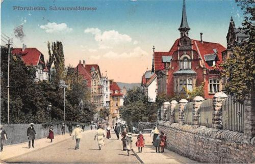 Pforzheim Pforzheim. Schwarzwaldstraße gelaufen. leichte Eckabschürfungen, leicht bügig, leichter Schrift- und Stempeldurchdruck, sonst gut erhalten