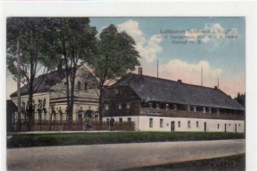 Schöneck Schöneck mit Hotel Tannenhaus gelaufen, Marke entfernt. Gute Erhaltung.