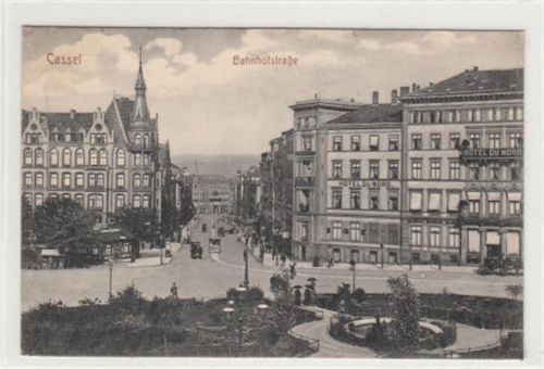 Kassel Kassel. Bahnhofstraße gelaufen, 1912. Leicht fleckig, sonst gut erhalten