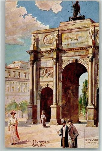 München 1911 Siegestor Aquarell-Serie München Nr. 11 AK