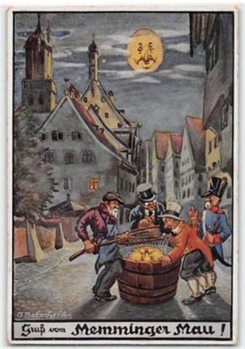 Memmingen Memmingen, Künstlerkarte. Memmingen Mau von G. Baescheider gelaufen. leichte Abschürfungen, leicht fleckig, sonst gut erhalten
