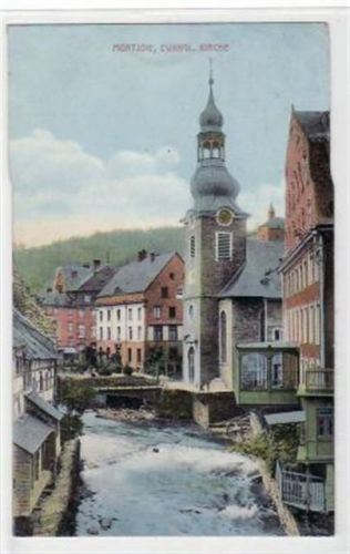 Monschau Monschau Montjoie mit Evangl. Kirche. Karte beschrieben kleiner Knick oben in der Mitte, kleiner Knick oben rechts, sonst gut erhalten
