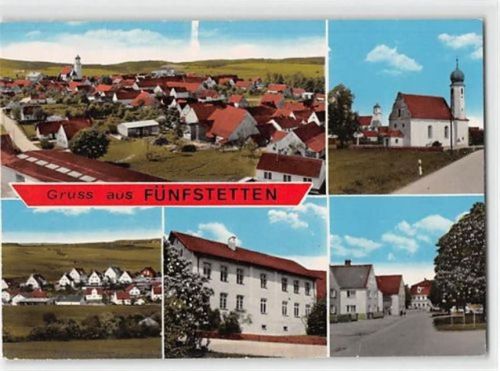 Fünfstetten mit Kirche und Straßenpartie gelaufen. Kleine Knicke, sonst gut erhalten